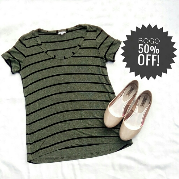 Splendid Tops - 🚨LOWEST🚨Splendid Green and Black Striped t Shirt